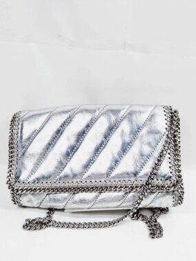 Stella McCartney Shoulder Bag Silver Leather